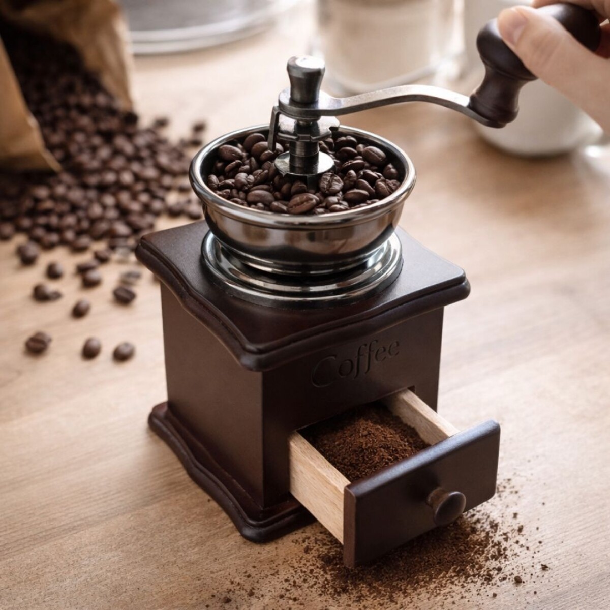 MOLINILLO PARA CAFE DE MADERA 