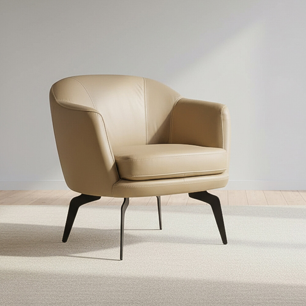 BUTACA FIJA 1 CUERPO CUERO-100-NATURAL VERDE 1002 KHAKI