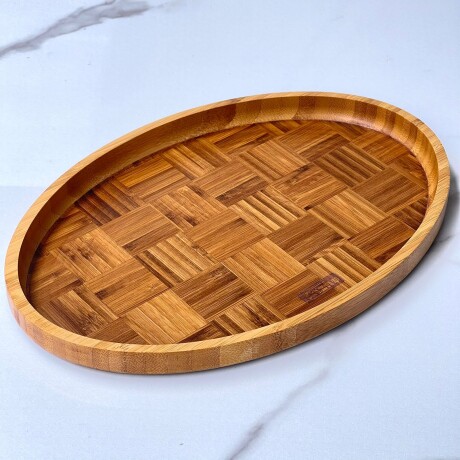 Bandeja Rectangular Madera Bambu Largo 33cm x Ancho 22cm x Alto