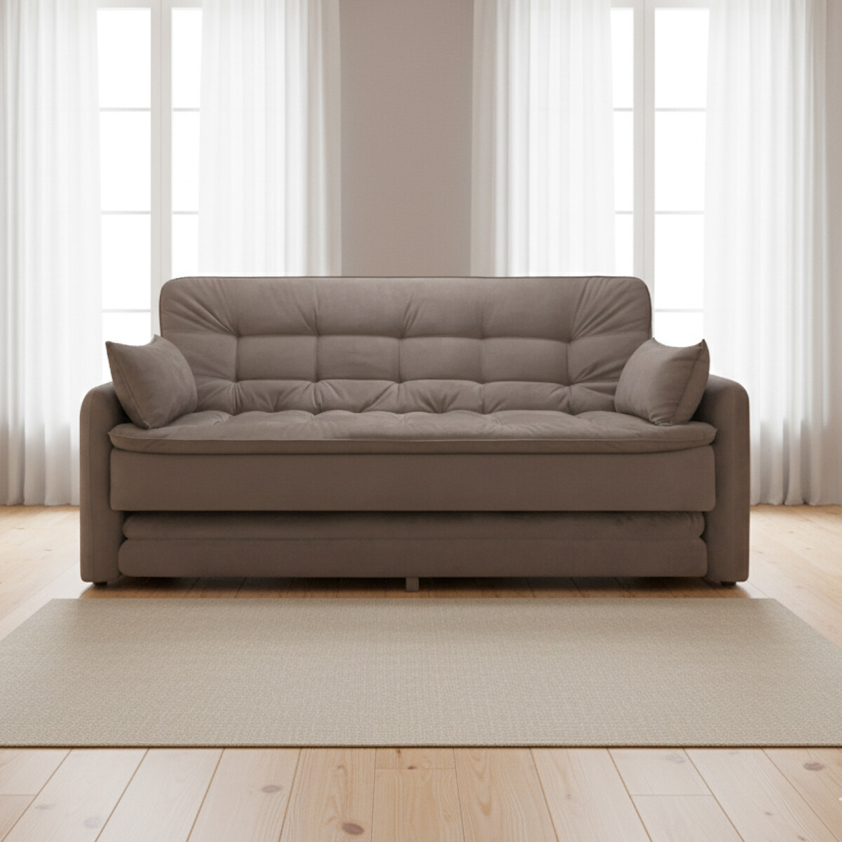 SILLÓN CAMA - TELA MARRON MADALENA CACAO 