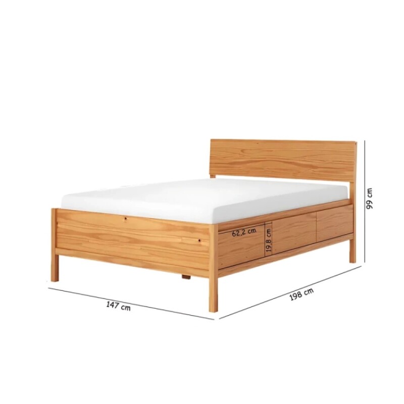 Cama 2 Plazas Square Con 6 Cajones Madera Cama 2 Plazas Square Con 6 Cajones Madera
