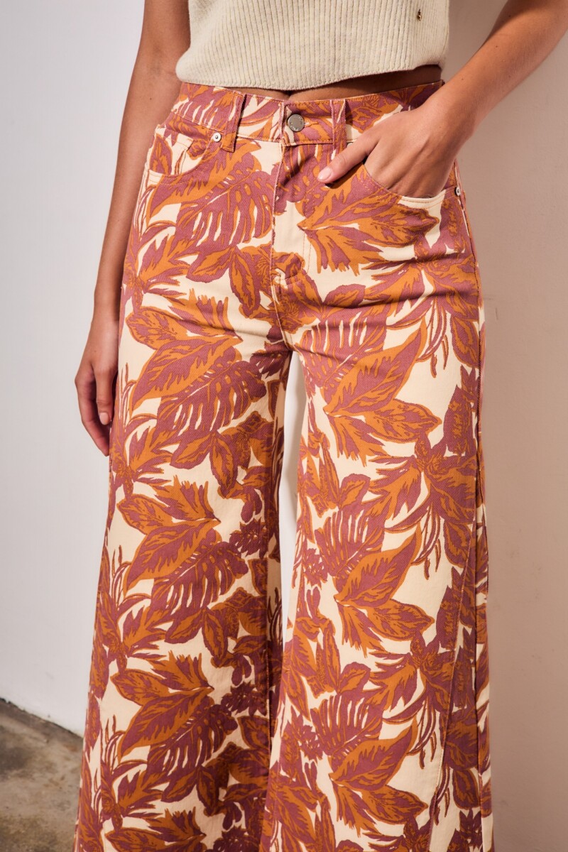 Jean Wide Leg Estampado Multi