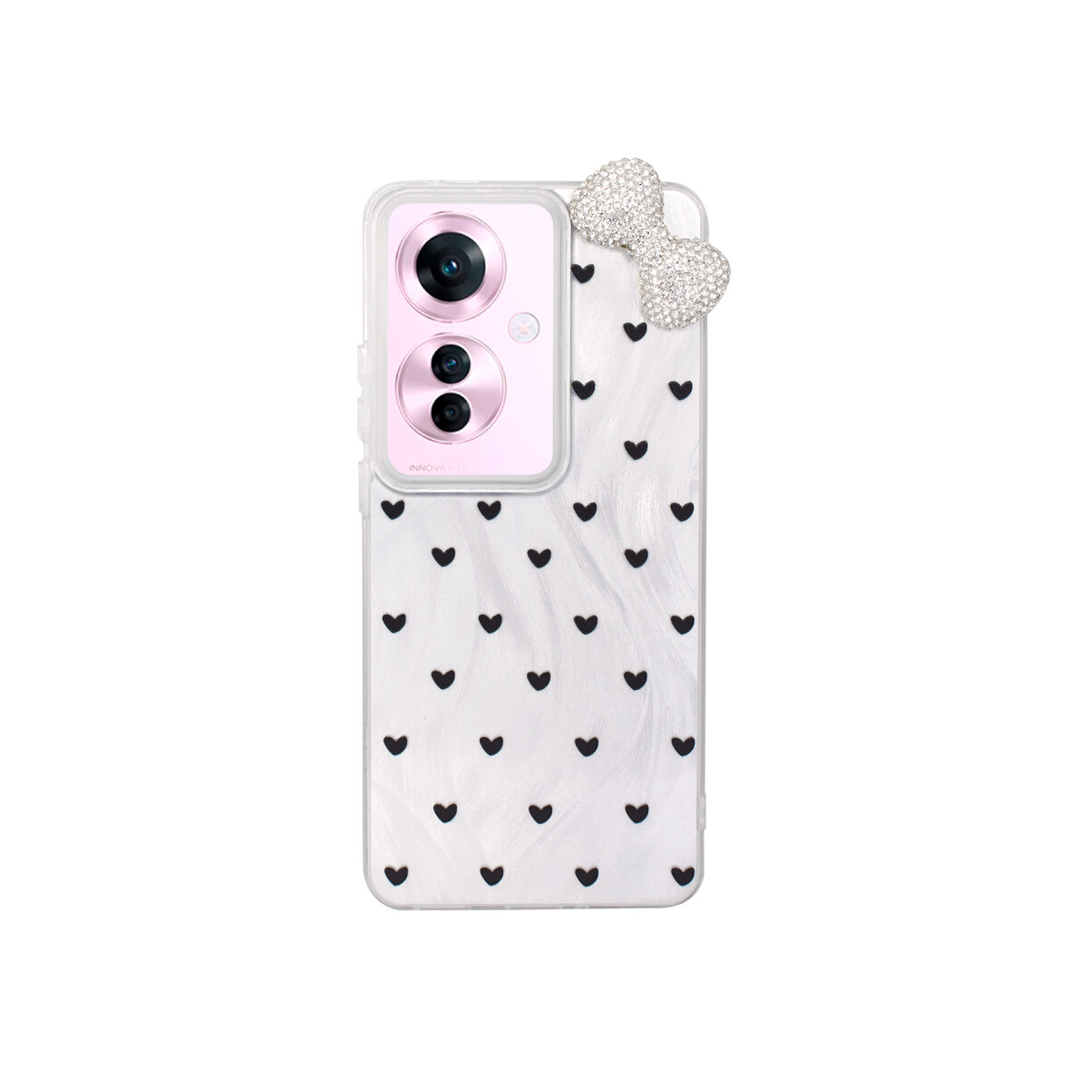 Protector para Oppo Reno 11F 5G diseño corazones con moña 