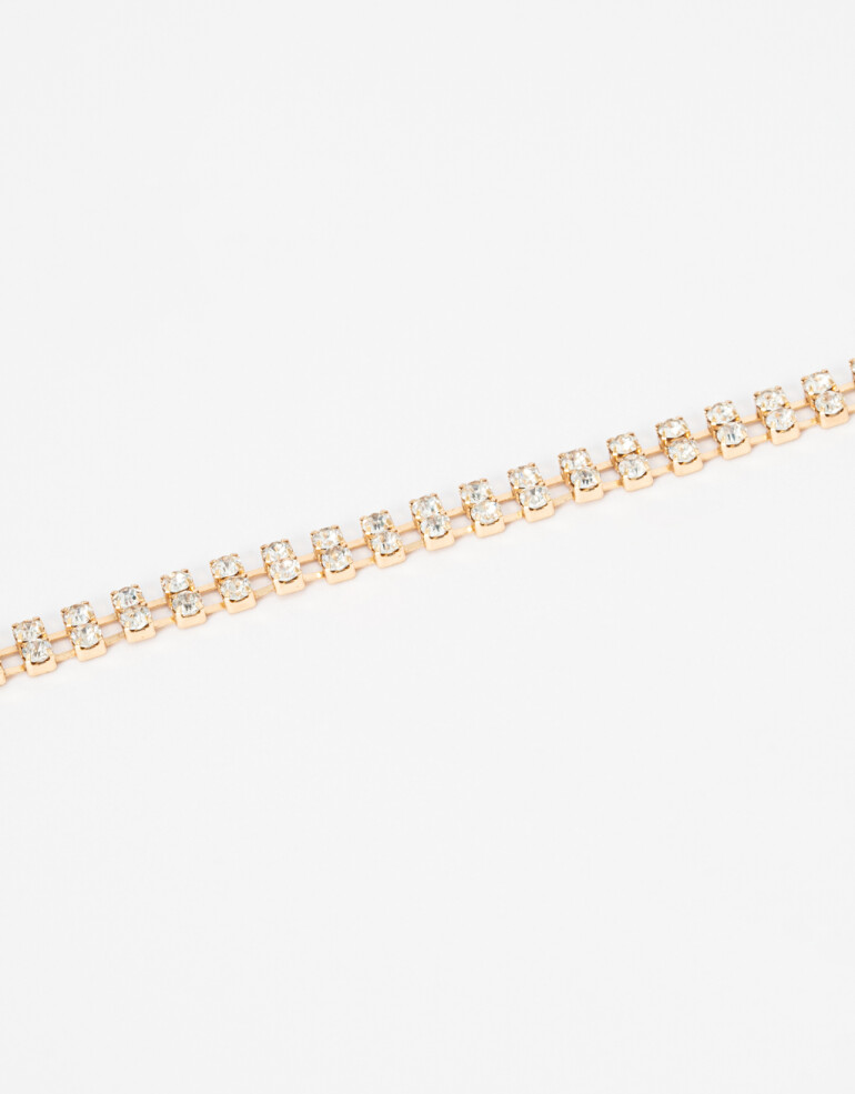 Collares Cortos Strass Collar Corto De Strass - Dorado