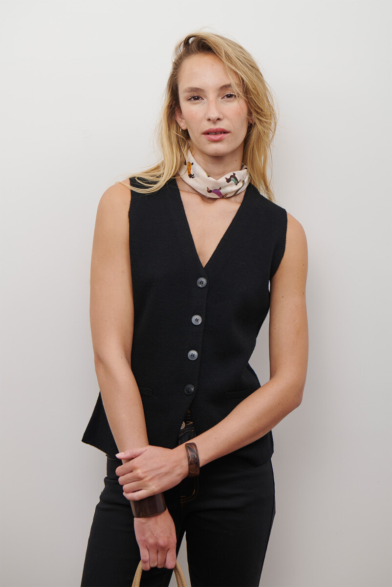 CHALECO TEJIDO - NEGRO 