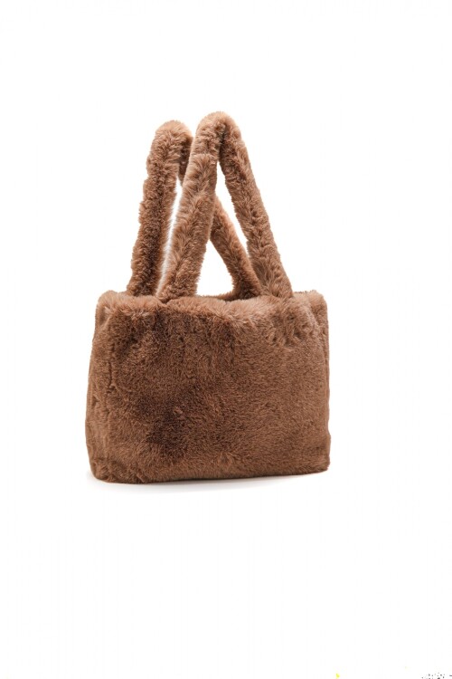 Cartera Fake Fur Taupe