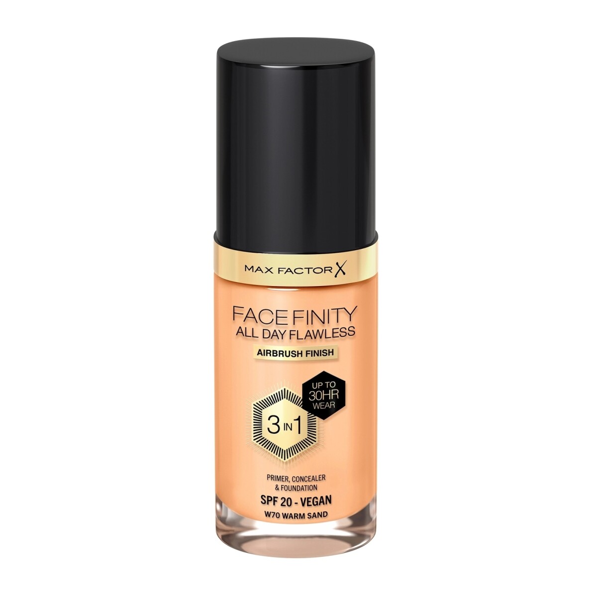 Base de Maquillaje Max Factor Facefinity All Day Flawless 3 en 1 N°W70 Warm Sand 