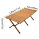 Mesa Portátil Plegable Exterior Camping Acero Símil Madera Beige