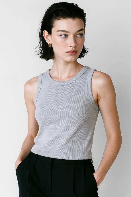 Musculosa Biltom Gris Melange Oscuro