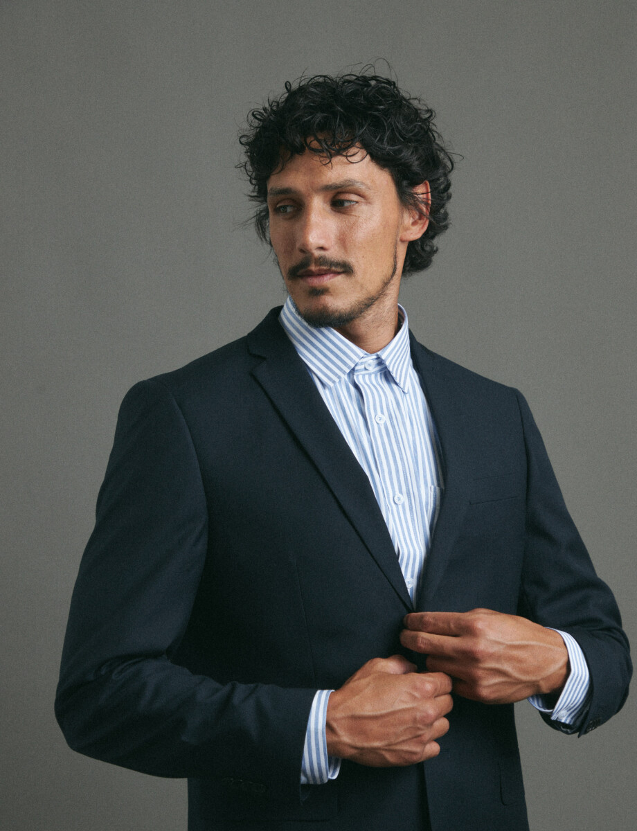 SACO HARRINGTON LABEL - Azul Oscuro 