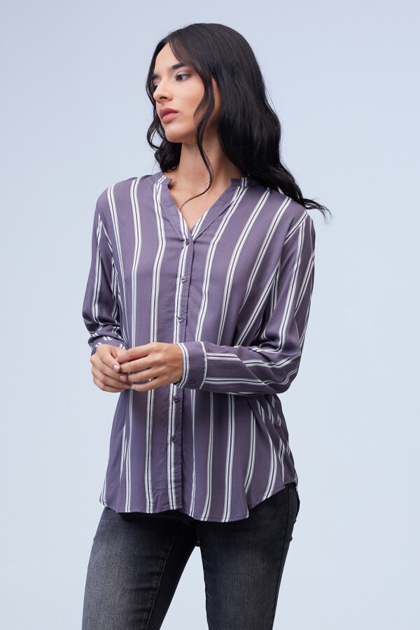 Camisa Lineas GRIS/MULTI