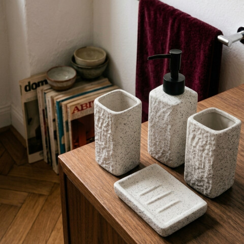 Set accesorios para baño Caliza cerámica Set accesorios para baño Caliza cerámica