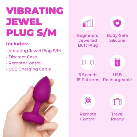 Plug Anal Vibrador Joya Pink Ruby B-Vibe Plug Anal Vibrador Joya Pink Ruby B-Vibe