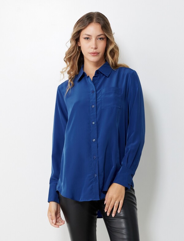 Camisa Saten AZUL
