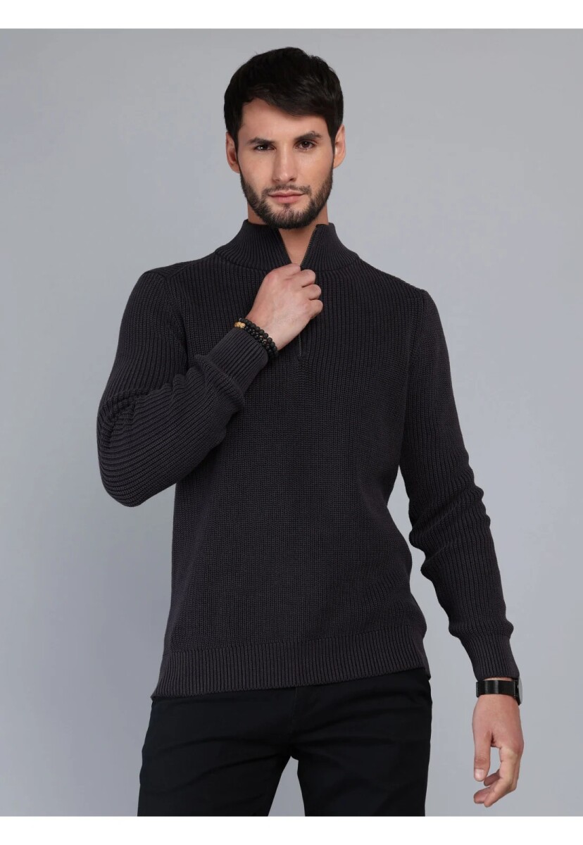 Sweater Medio Cierre Arrow - CHARCOAL 