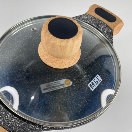 Olla Aluminio Fundido Presión Revestimiento Granito Tapa Vidrio 20cm Olla Aluminio Fundido Presión Revestimiento Granito Tapa Vidrio 20cm
