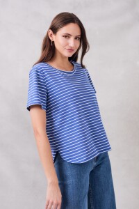 Remera Rayada Azul Francia