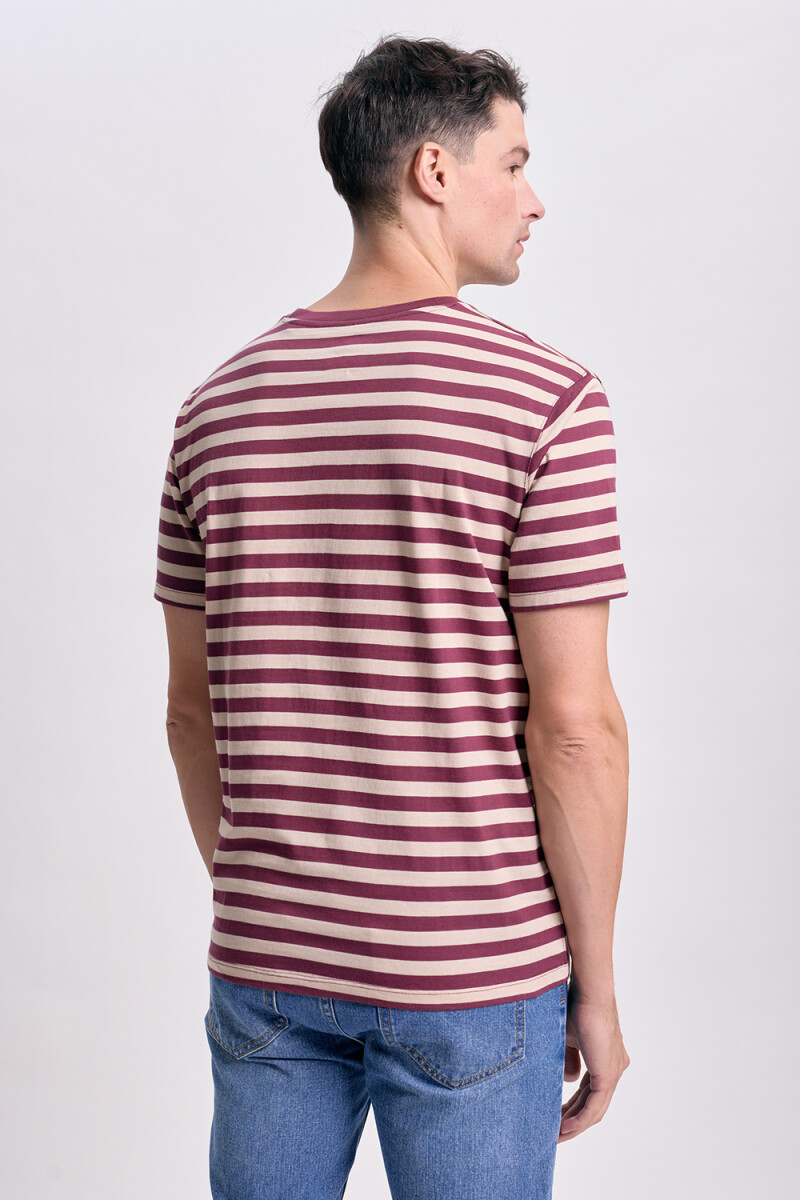 Remera rayas Bordo