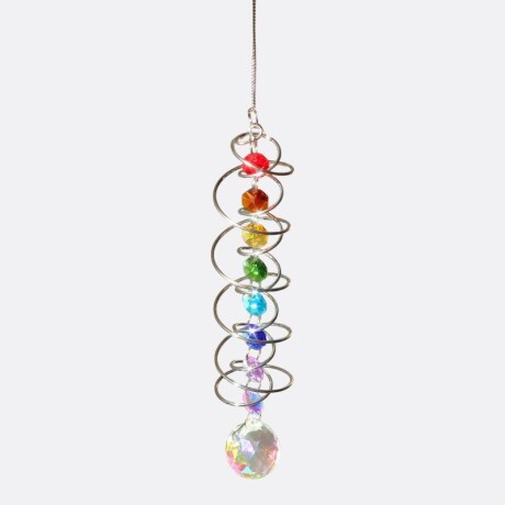 Atrapasol En Espiral De Cristal Varios Colores Blanco