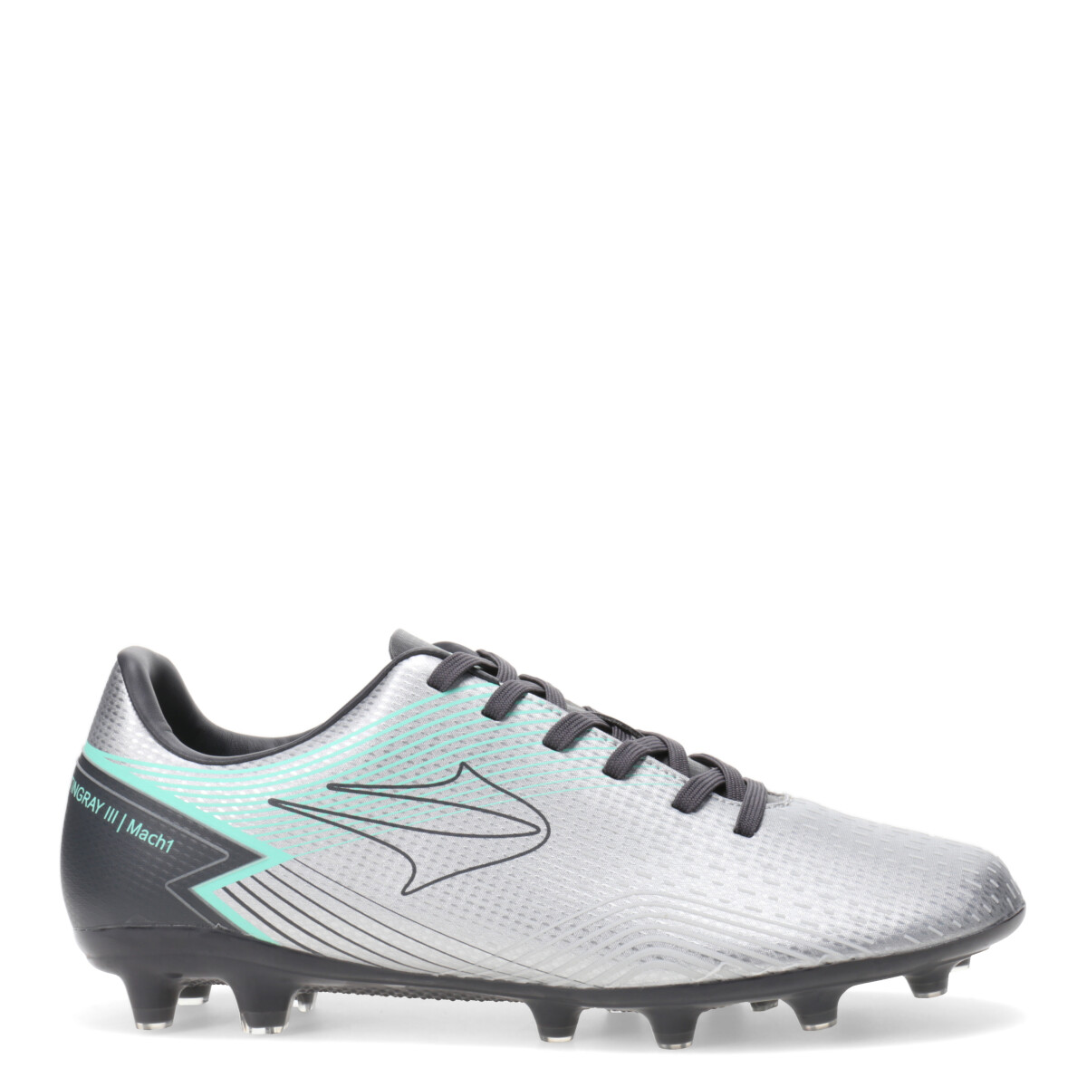 Championes Unisex Topper Fútbol 11 Stingray III Mach Topper - Plateado - Verde - Gris 