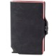 Billetera Baleine Double Kansas en Aluminio y Cuero con Protección RFID Dark Red