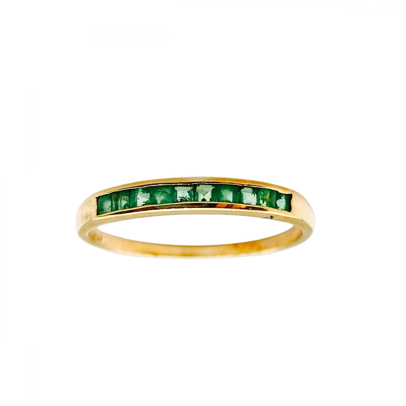 Anillo Sin Fin-Oro Bajo-Piedra Esmeralda-AN8149 conpiedra
