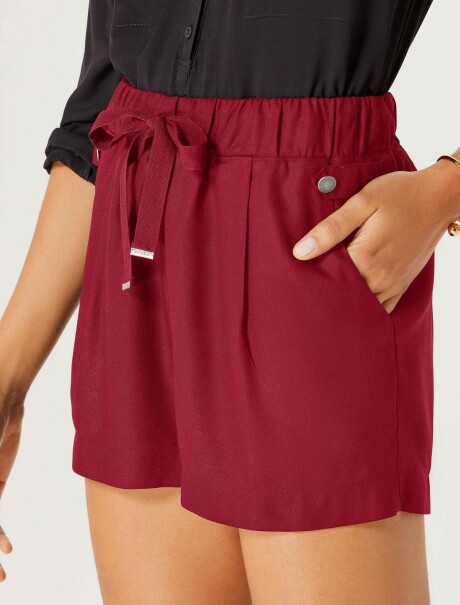 SHORT FEMENINO CON LAZO ROJO