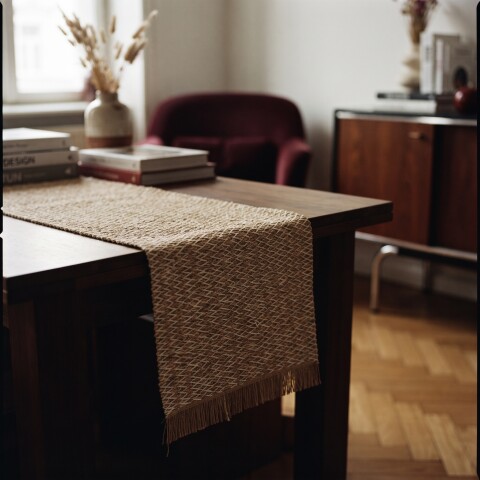 Sendero caminero de mesa tejido Bali 30x180cm Beige