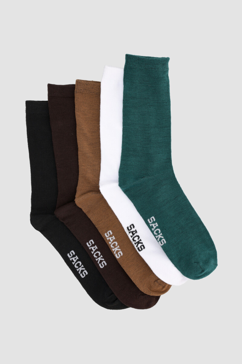 Pack x5 medias lisas media caña - Variante 40 