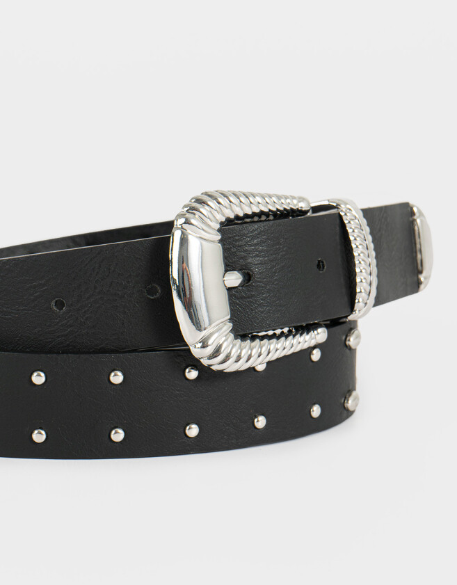 Cinturones y Fajas Boho Cinturón De Cuerina Western - Negro