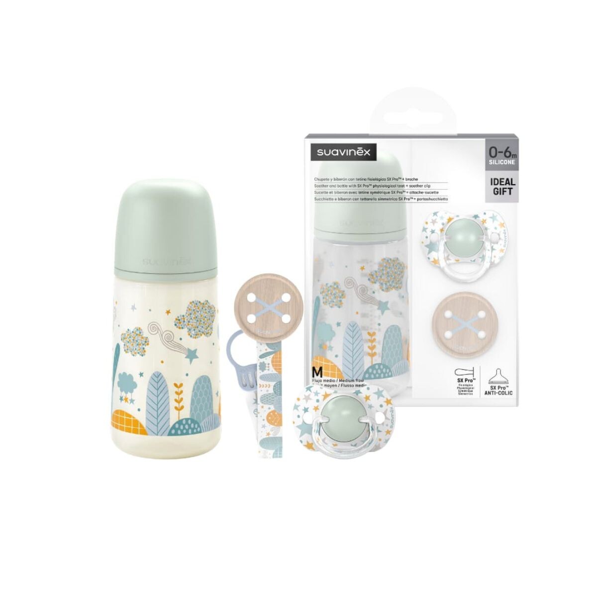 Set de regalo Dreams RN Mamadera+Chupete+Broche cinta - Verde 