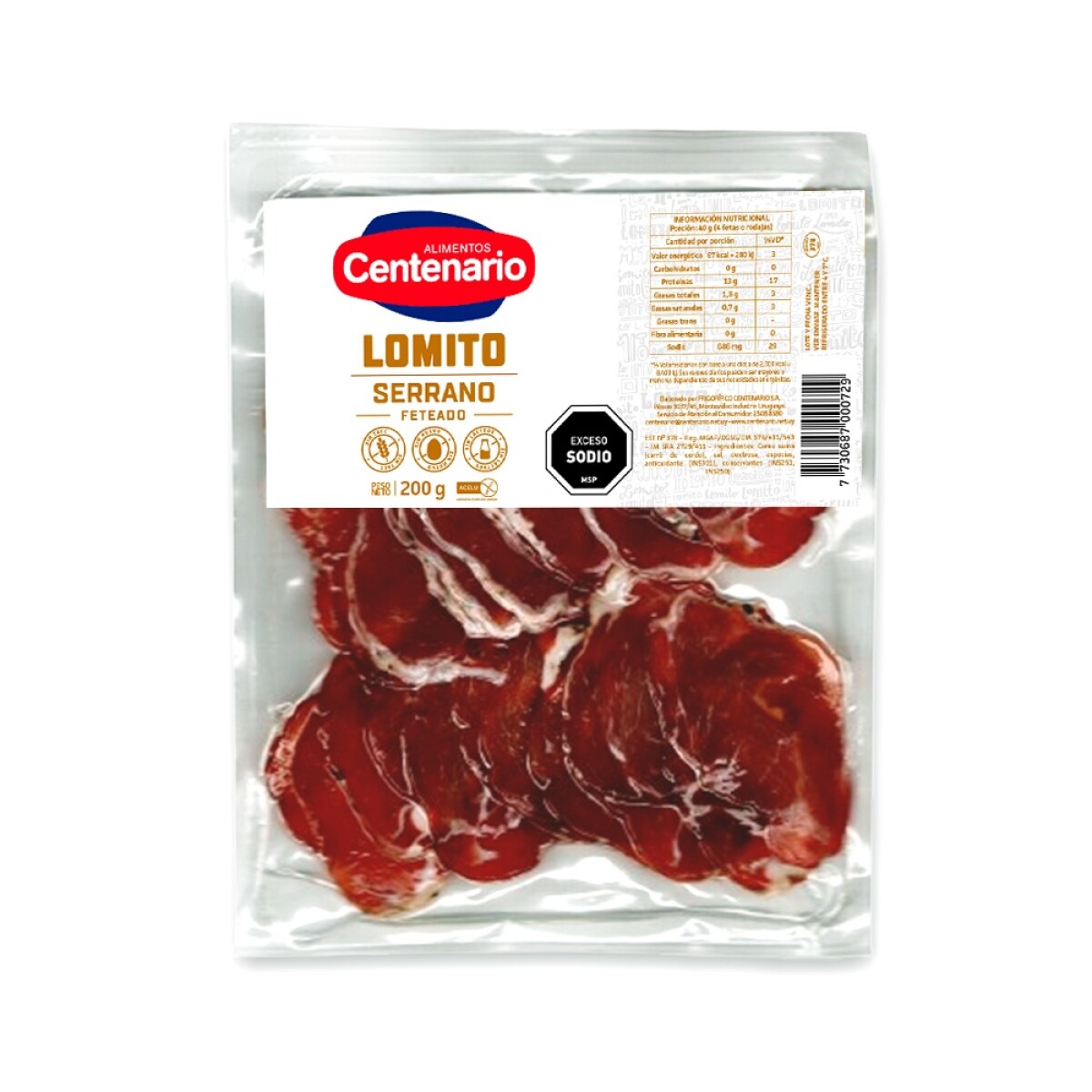 Lomito Serrano Centenario 200 Grs 