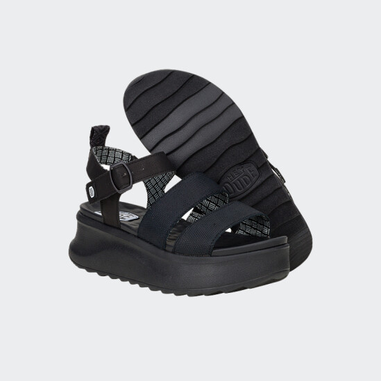 Sandalias Hey Dude Delray Buckle Classic Negro
