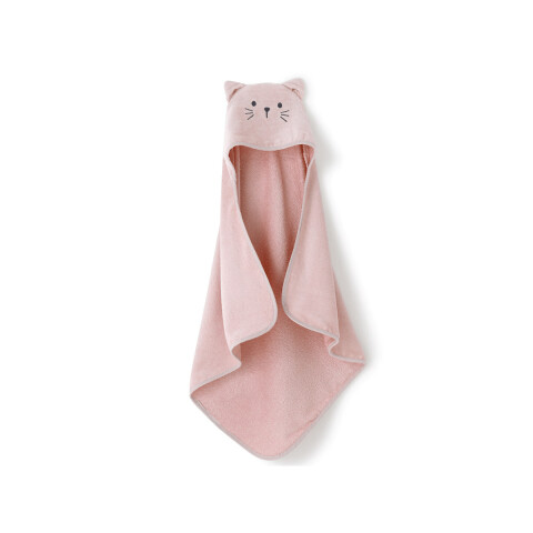 Toalla Bebé con Capucha Teddy 70cm x 70cm ROSA