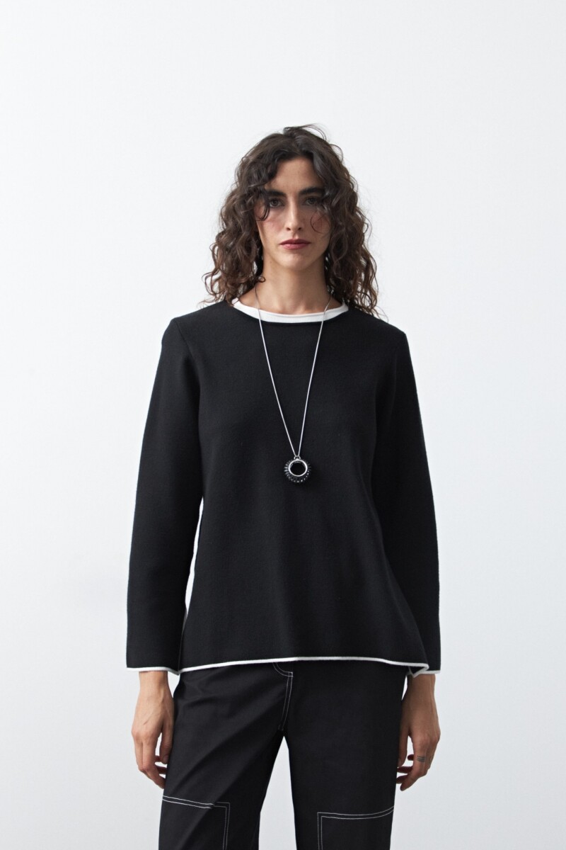 SWEATER GENARO Negro/Blanco