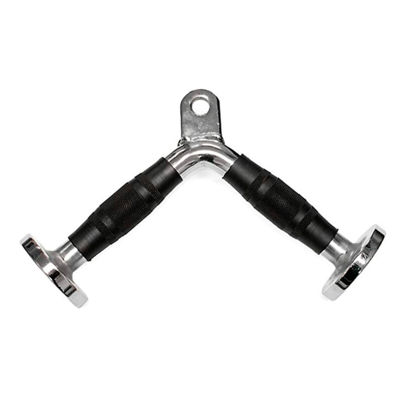 Polea Metal Doble Triceps Entrenamiento Pesas Remo Plateado