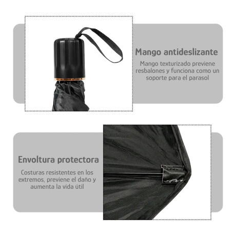 Parasol Para Auto con Funda Tipo Paraguas Con Filtro UV Negro