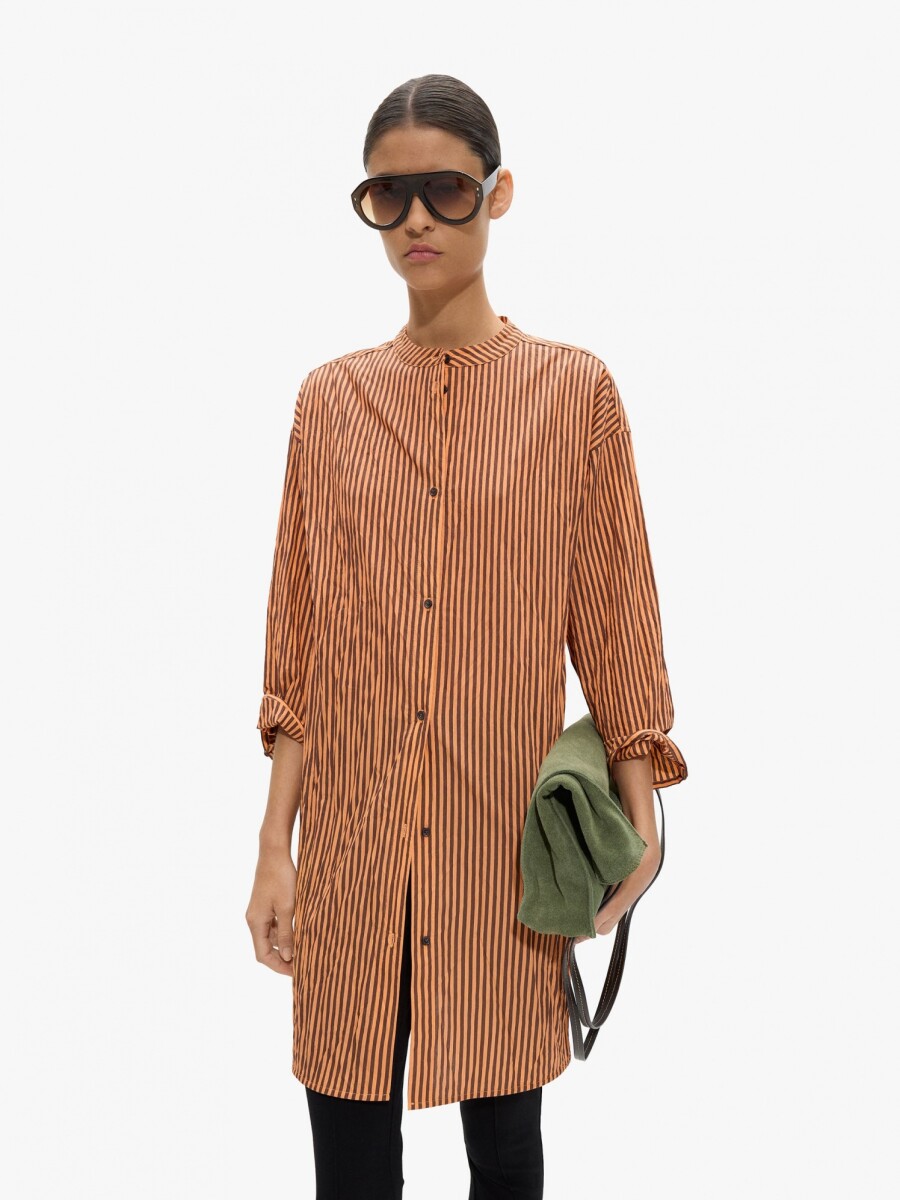 Vestido Camisero De Algodón naranja