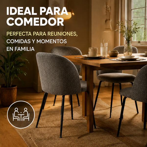 Silla Comedor ComboHome Cali Eames X4 Gris 1