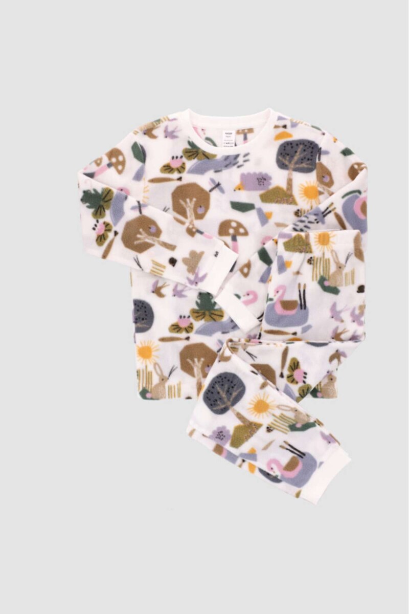Pijama infantil polar cisne - Lila 