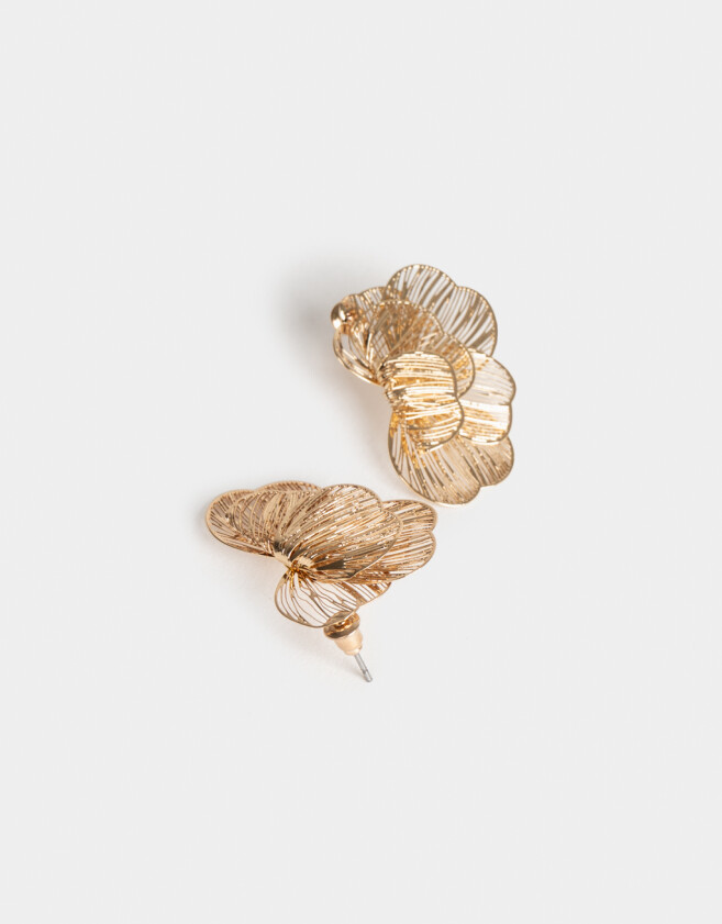 Aros Colgantes Cortos Filigrana Aros Colgantes Cortos De Filigrana - Dorado