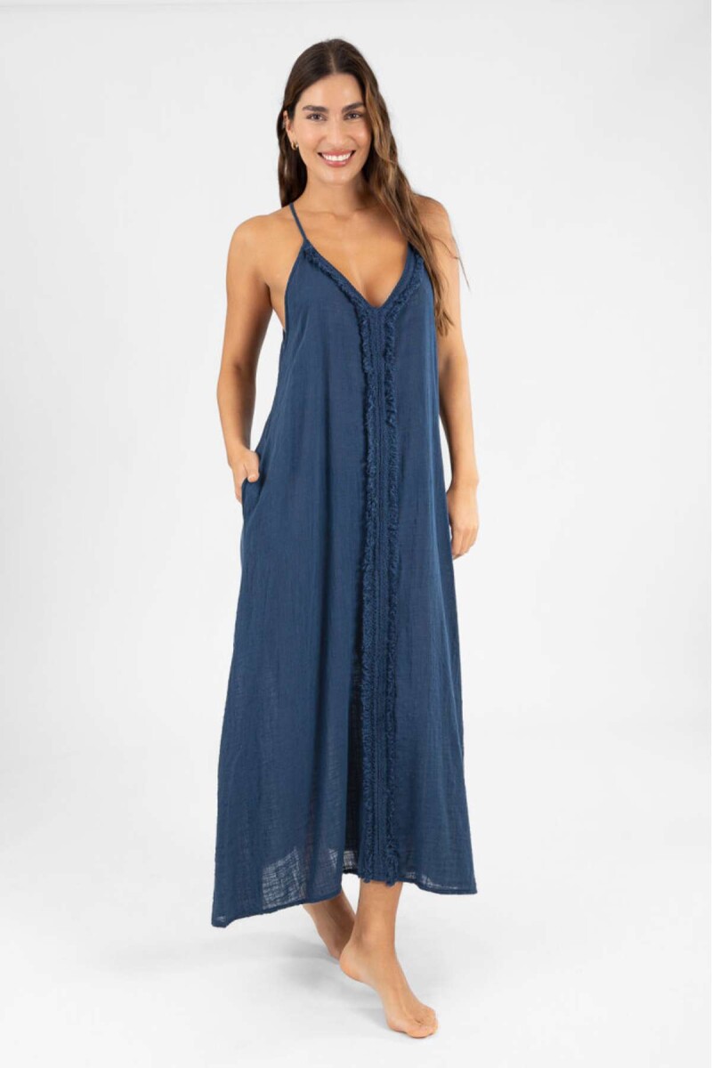 Vestido desflecado toscana - Dark night solid 