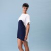 Remerón Bi Color - Algodón Azul y Crema