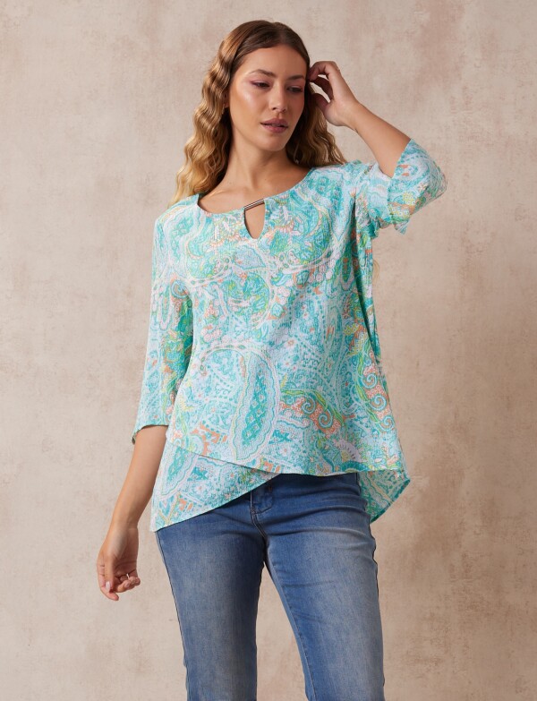 Blusa Gasa VERDE/MULTI
