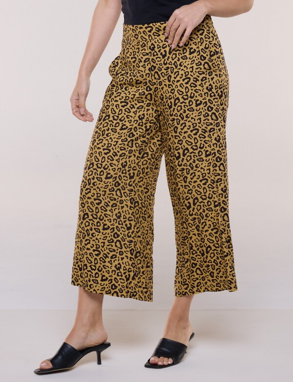 Pantalón Crop Fluido MOSTAZA/MULTI
