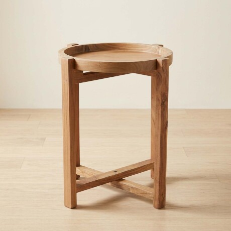 MESA AUXILIAR MADERA MARRON BANDEJA CASTAÑO