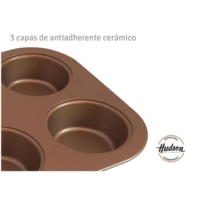 Molde X 12 Muffins Hudson Antiadherente Molde X 12 Muffins Hudson Antiadherente