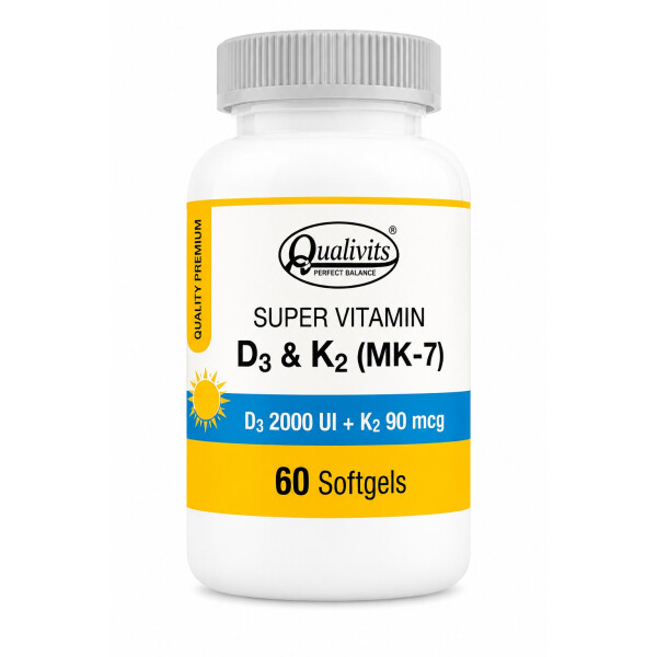 Super Vitamina D3 + K2 MK-7 | 60 Cápsulas Qualivits Super Vitamina D3 + K2 MK-7 | 60 Cápsulas Qualivits
