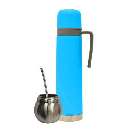 Set Matero Termo 750ml +mate lavable 120ml +bombilla regalo Plateado