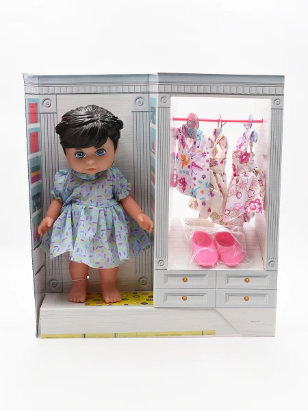 MUÑECA CON GUARDAROPA ROSADO